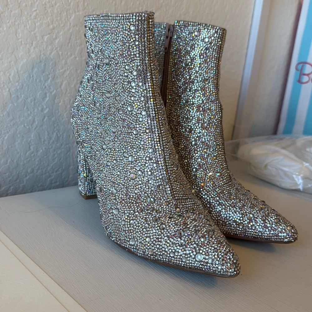 Rhinestone Betsey Johnson ankle boots